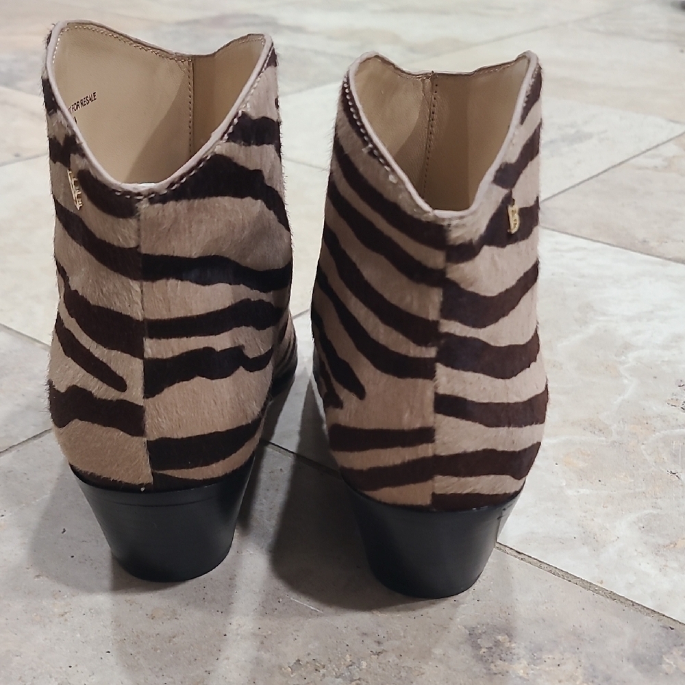 Veronica Beard Brown Zebra Ankle Boots - Picture 9 of 12